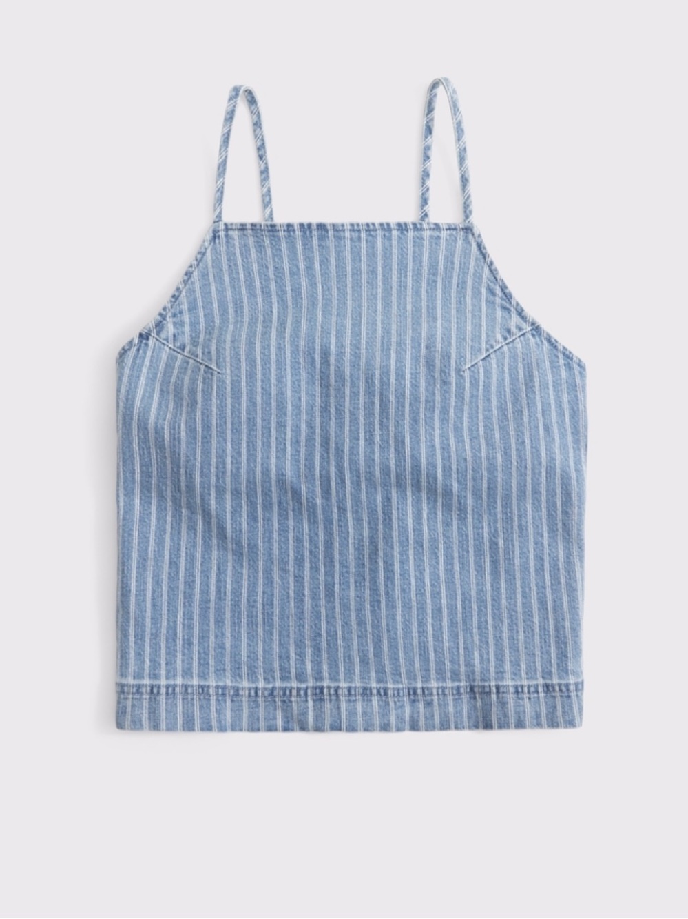 A&F Bra-Free Linen-Blend Denim Tie-Back Cami XS